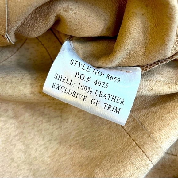 Margaret Godfrey Vintage 3/4 Sleeve Button Up Shirt 100% Leather//Large - Picture 11 of 12